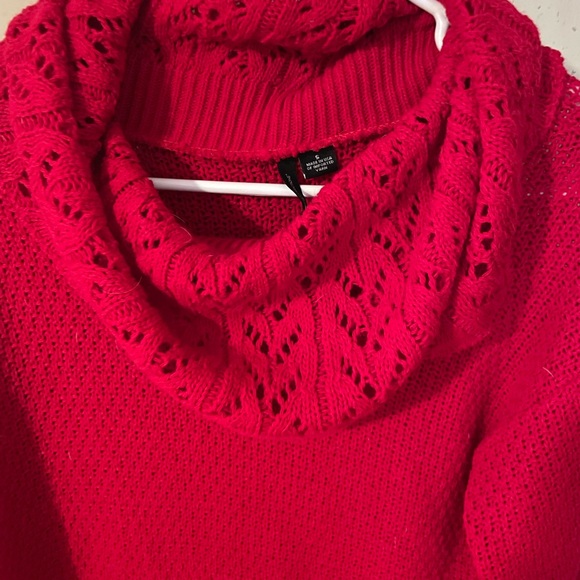 Women's Red Knit Sweater - Picture 2 of 4